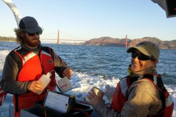 Field crew (Carl & Ruth) processing plankton samples