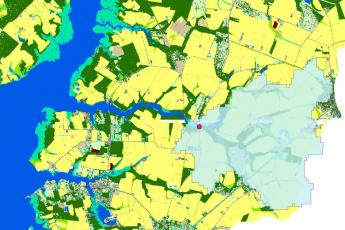 map of land use and sample site