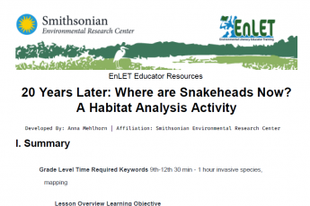 20 Years Later: Where are Snakeheads Now? A Habitat Analysis Activity