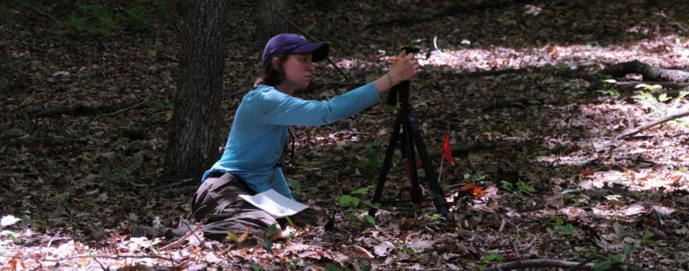 Hope Brooks collecting hemispherical canopy images