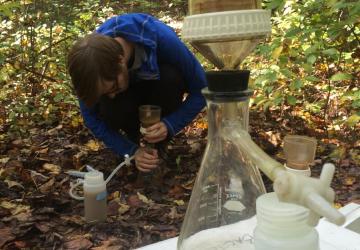 setting up water sampling instruments