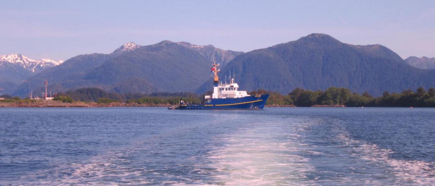 View leaving ADF&G Research Vessel Kestrel