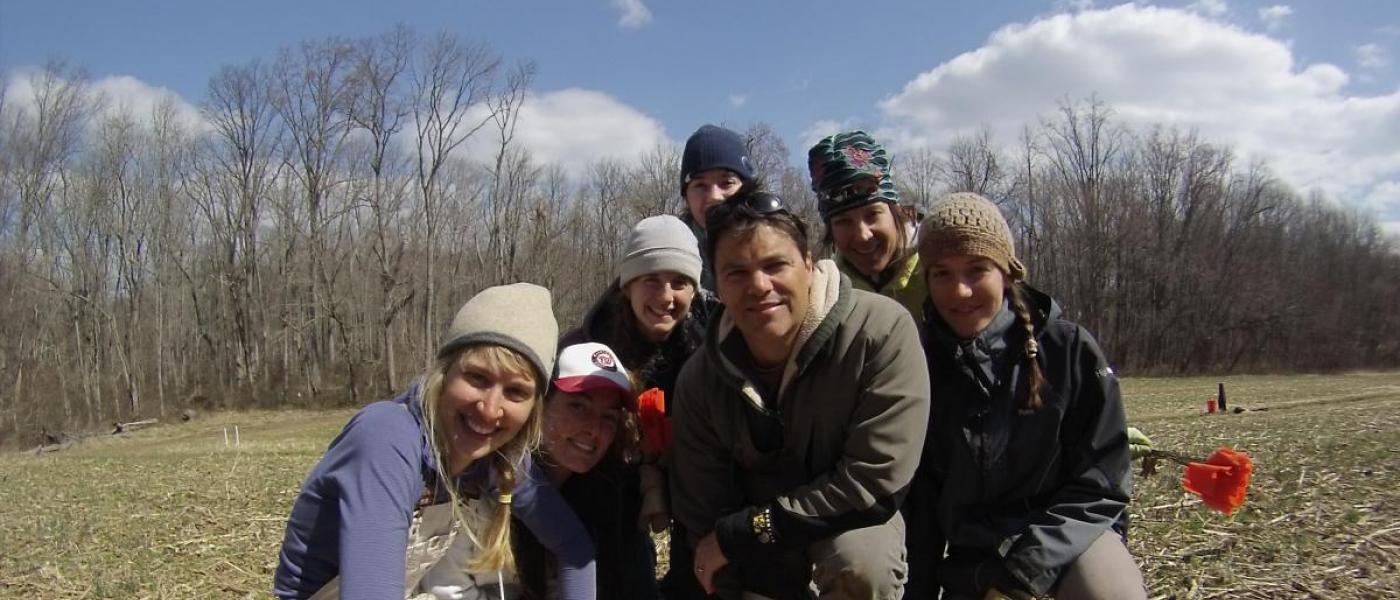 Dr. John Parker poses with Biodiversitree volunteers