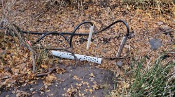 Water level and quality sensors awaiting stream flow in Gibson Jack Creek, Idaho