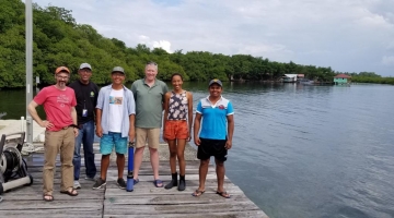 Scientists at wetland