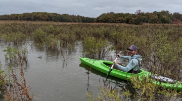 Kayaking during GCREW flooding event