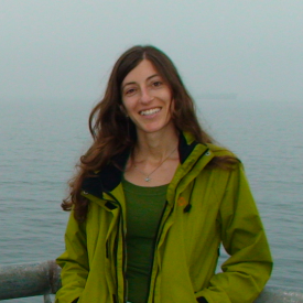 Paula Pappalardo with an ocean background